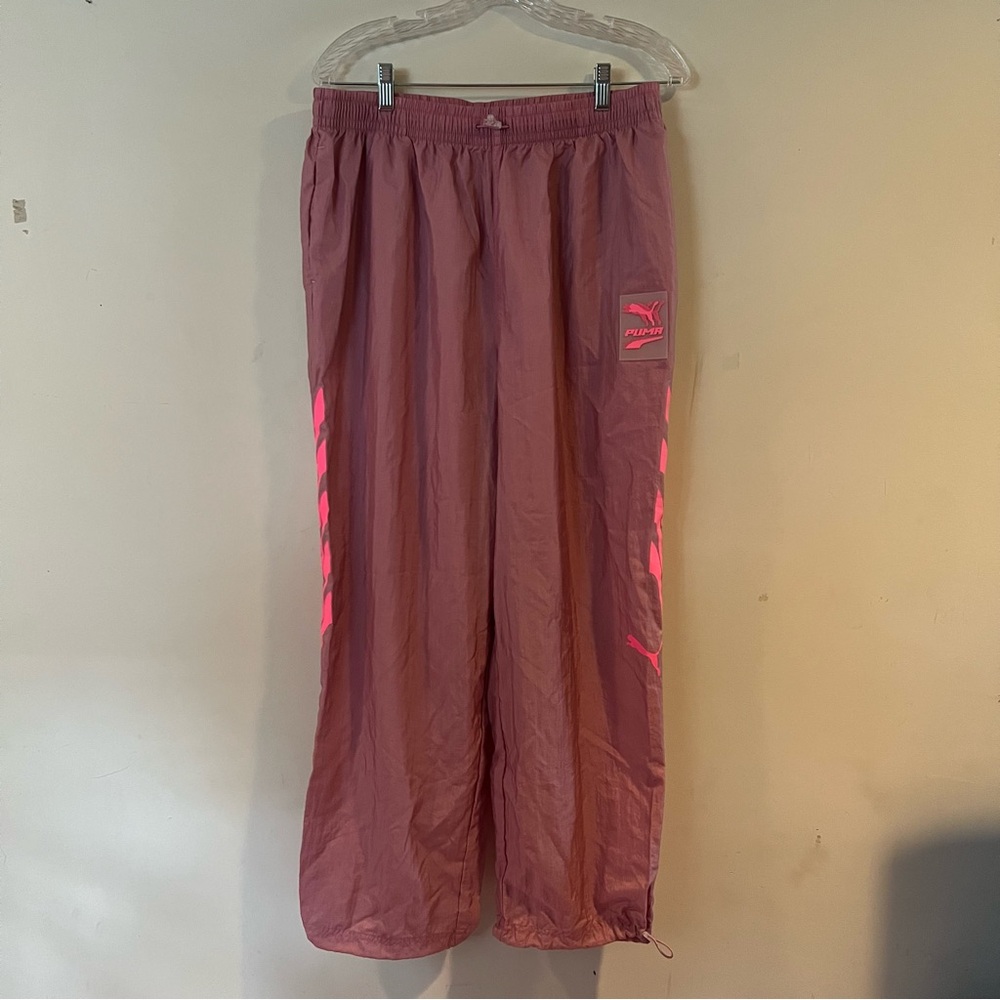 Puma pink lightweight drawstring windbreaker pants A11
